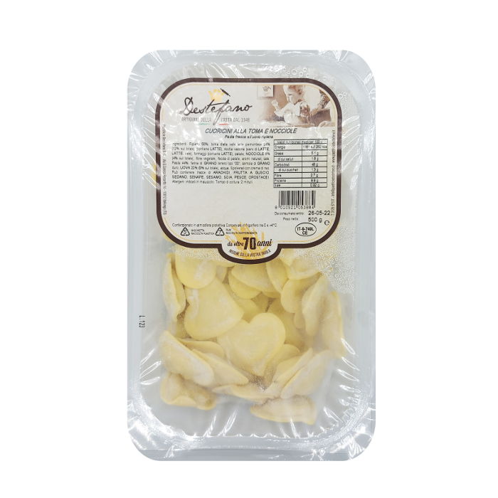 pasta-fresca-cuoricini-toma-nocciole Pasta fresca - cuoricini toma e nocciole - Pastificio Destefano